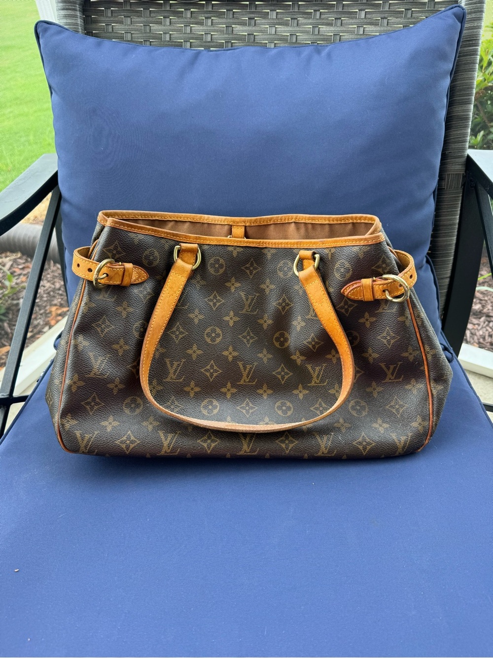 Louis Vuitton Monogram Canvas Tote with Brown and Tan Leather Trim - Picture 2 of 9